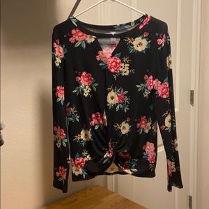 Black Floral Blouse